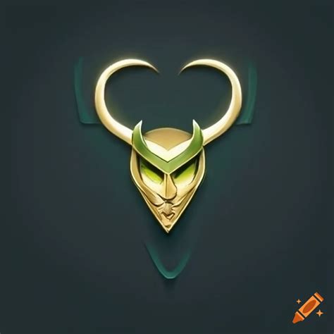 Minimalist marvel loki logo with horns