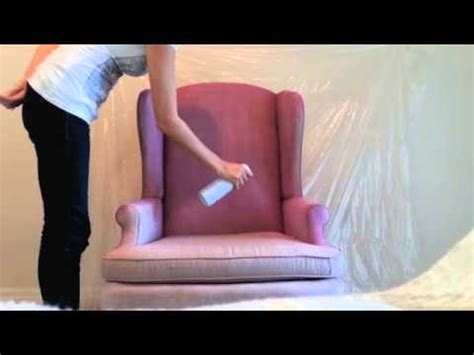DIY How to spray paint fabric on furniture - YouTube