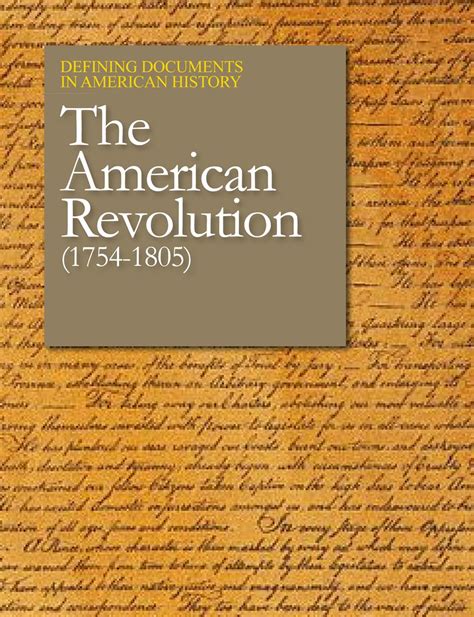 Salem Press - Defining Documents in American History: The American Revolution (1754-1805)