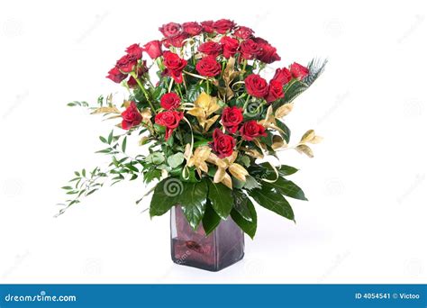 Red roses in vase stock image. Image of vase, romance - 4054541