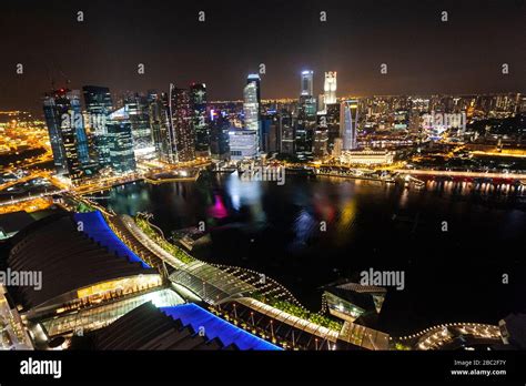 City night view from Sands SkyPark Observation Deck, Singapore Stock Photo - Alamy