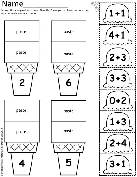 Math Scoops! Cut and paste (addition up to 20)! | Early Childhood Math (PreK-2) | Pinterest ...