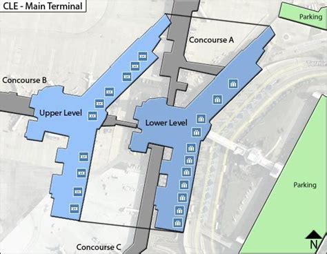 Cleveland Hopkins Airport CLE Main Terminal Map