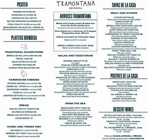 Tramontana Brindisa Menu, Menu for Tramontana Brindisa, Shoreditch ...