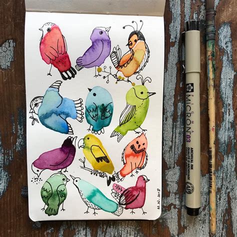 Bird Doodle. The birds were out singing this morning. Yay Spring! Day ...