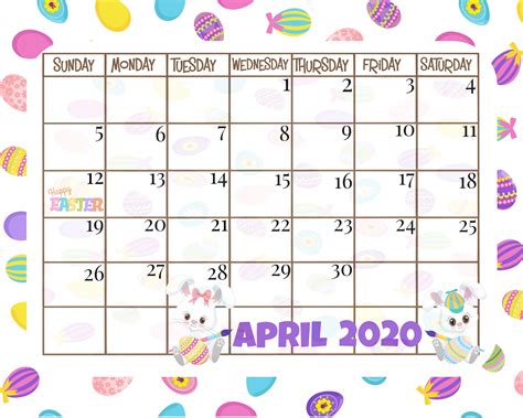 Free Printable Calendar | April easter, Easter printables, Printable calendar