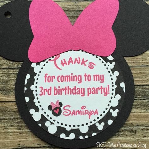 Minnie Party Tags Minnie Mouse Birthday Minnie Favor Tags | Etsy