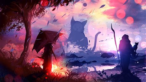 HD wallpaper: character wallpaper, cat wallpaper, ryky, painting ...