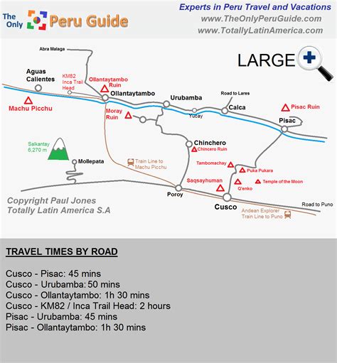 Sacred Valley Map Small - The Only Peru Guide