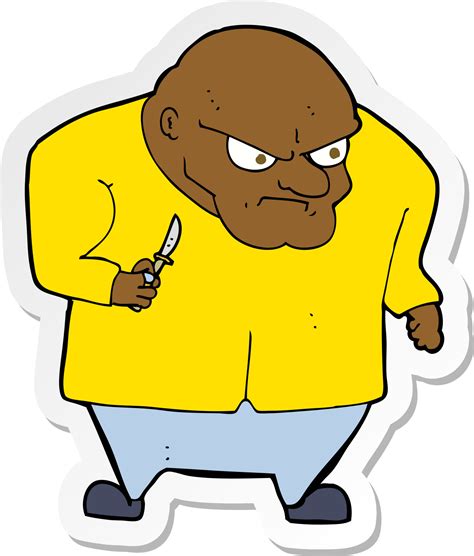 sticker of a cartoon evil man 10236595 Vector Art at Vecteezy