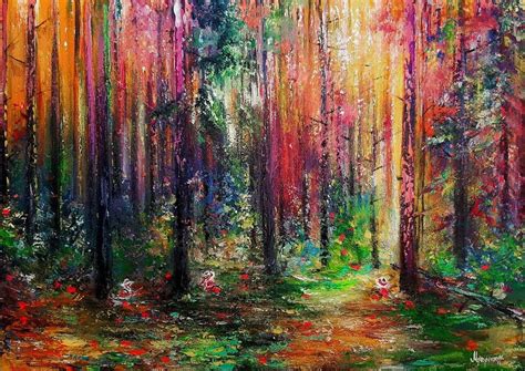 "Fairy Tale Forest", my oil painting on canvas : r/RainbowEverything