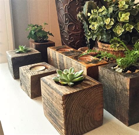 Succulent Planter reclaimed wood succulent by ChicagoLights