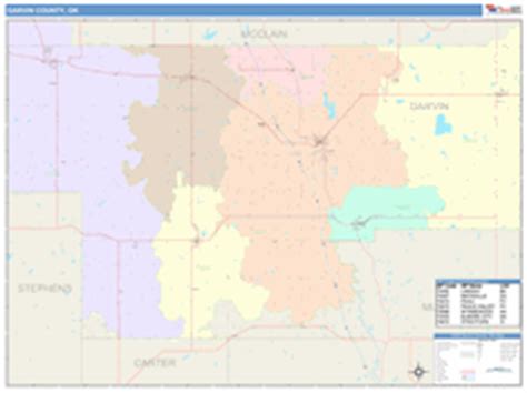 Garvin County, OK Wall Map Color Cast Style by MarketMAPS