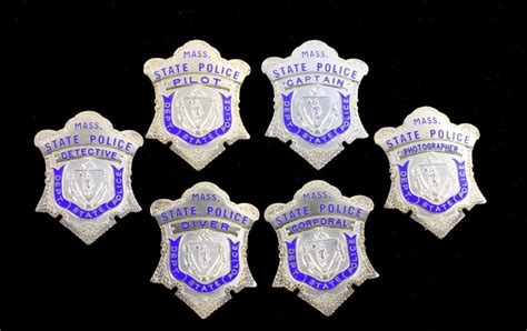 Massachusetts State Police Badge Set of Six