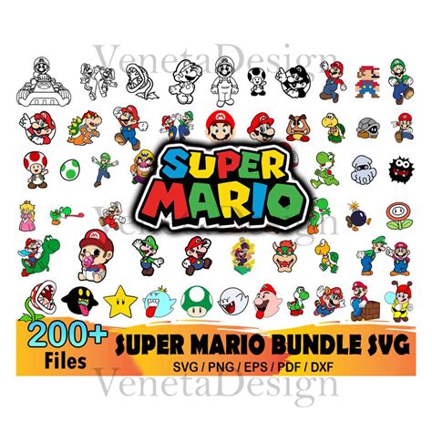 200 Super Mario Bundle Svg, Mario Svg, Mario Clipart, Mario - Inspire ...