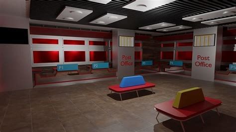 3D model Post Office Interior VR / AR / low-poly | CGTrader