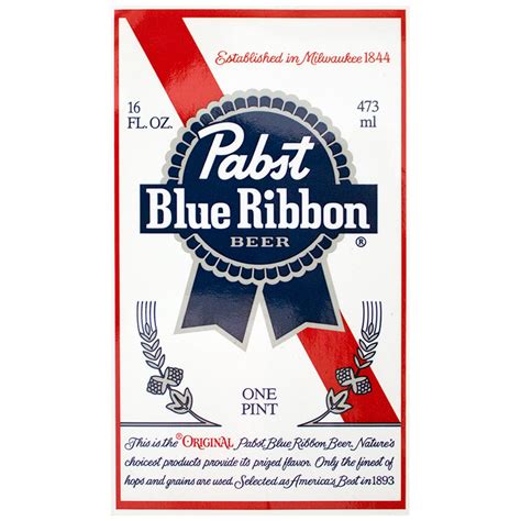 Pabst Blue Ribbon Bottle Label Sticker