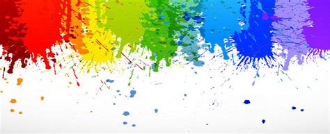 Rainbow Paint Splashes Banner Background, Wallpaper, Brushwork, Ink ...