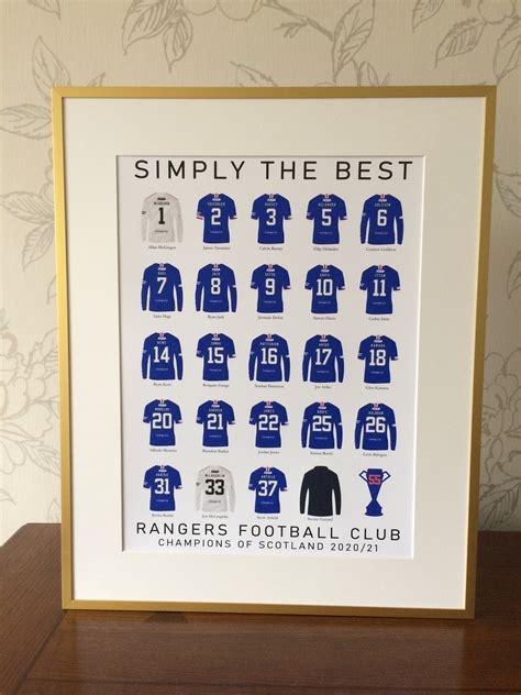 Glasgow Rangers Champions 20/21 A3 Print | Etsy