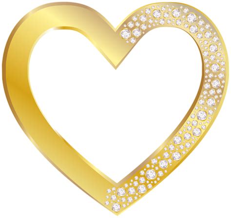 a gold heart with diamonds in the middle