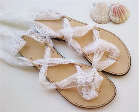 Wedding Sandals , White Wedding Sandals , Beach Wedding ,flat Wedding Sandal , Bridal Shoes ...