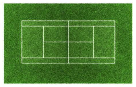 Green Grass Tennis Court From A Birdseye View Stock Photo - Download Image Now - Tennis, Sports ...