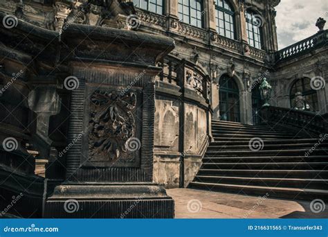 The Architecture Details of Zwinger, Bas Relief on Stairs of German Pavilion Editorial Image ...