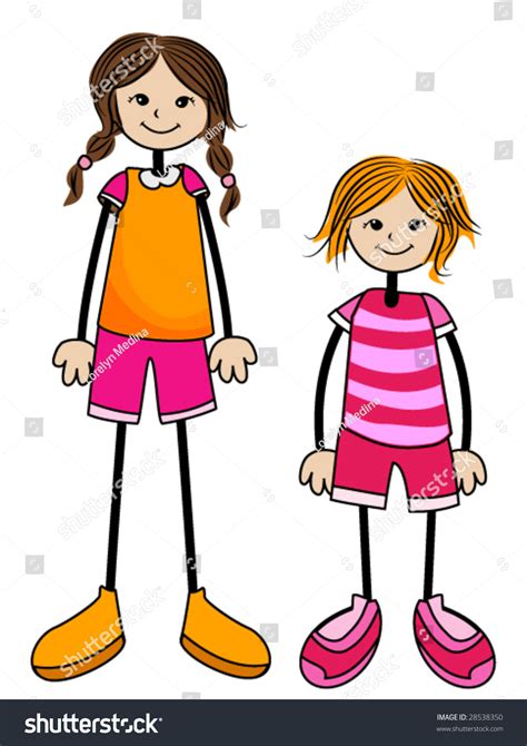 Tall Short Girl Vector Stock Vector 28538350 - Shutterstock