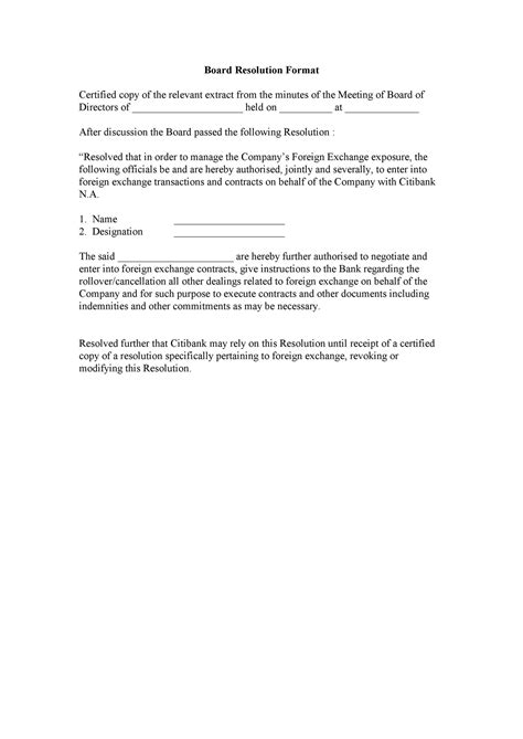 Nonprofit Resolution Template