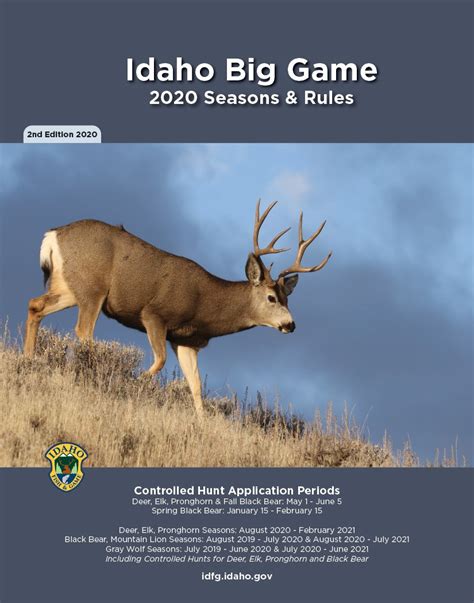 Big Game Seasons and Rules | Idaho Fish and Game