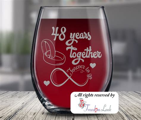 48th Wedding Anniversary Gift for Him and Her Married for 48 Years 48th ...