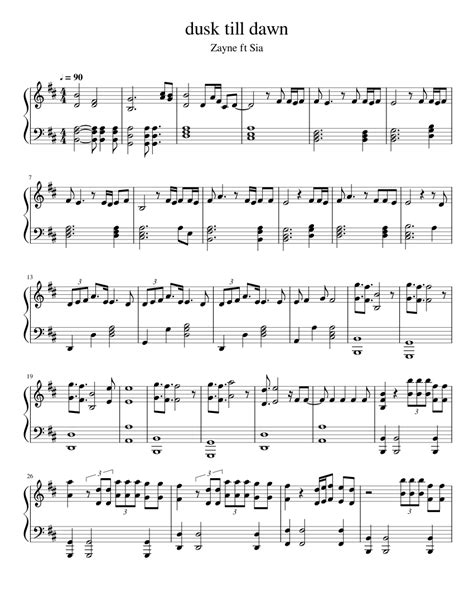 dusk till dawn Sheet music for Piano (Solo) | Musescore.com