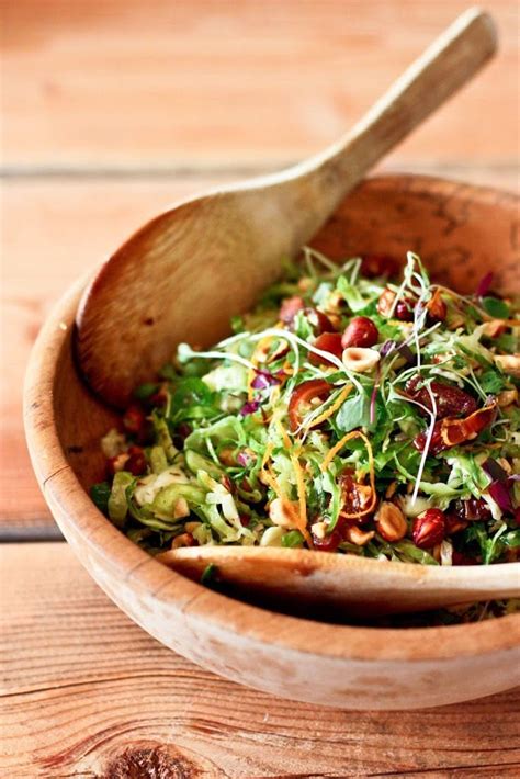 Brussel Sprout Salad with Hazelnuts and Dates | Feasting At Home