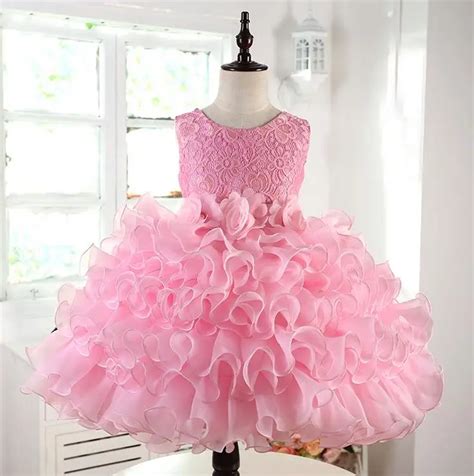 Pink boutique kids clothing flower dress girl belle Rose beautiful Chiffon festival Carnival ...