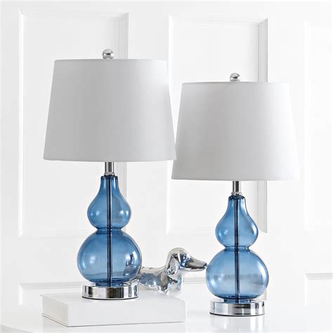 Safavieh Brisor 22 in. H Gourd Glass Table Lamp, Blue - Walmart.com - Walmart.com