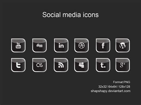 social media icons by shapshapy on DeviantArt