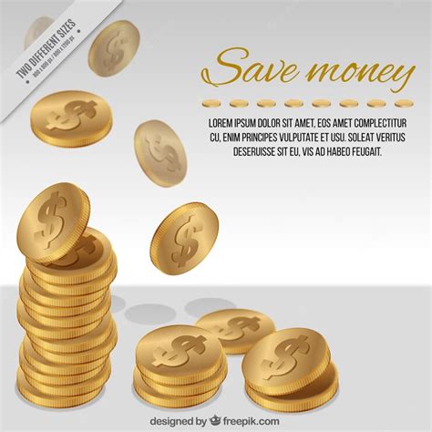 Free Vector | Background of coins with dollar symbol