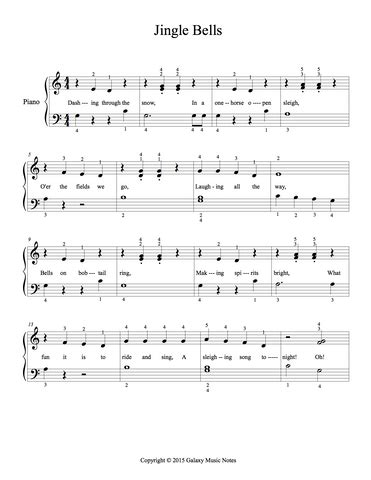 Jingle Bells Piano Notes