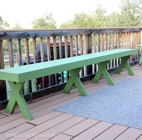 DIY $20 Outdoor Patio Bench - PinkWhen