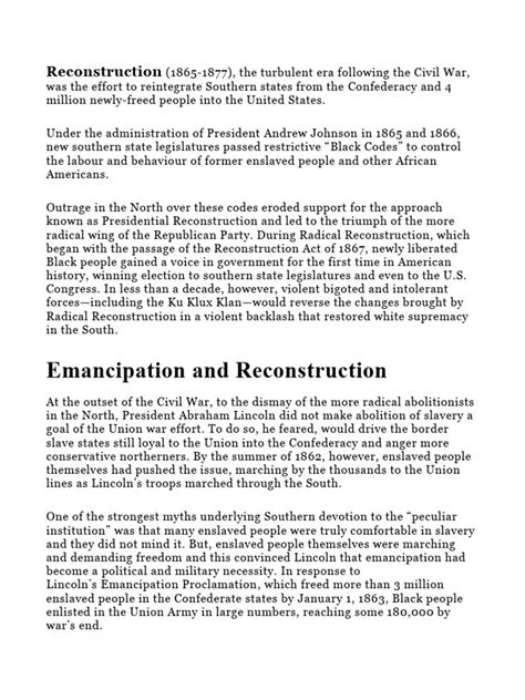 Reconstruction 13th Amendment With | PDF | Thirteenth Amendment To The ...