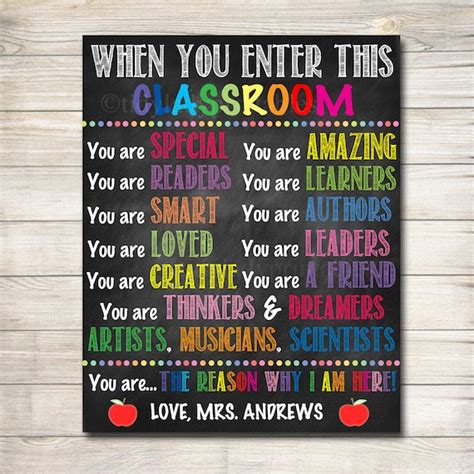 Personalized Printable Classroom Poster Classroom Decor