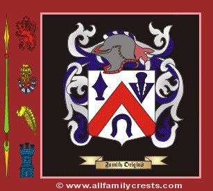 Sexton family crest and meaning of the coat of arms for the surname Sexton, Sexton name origin