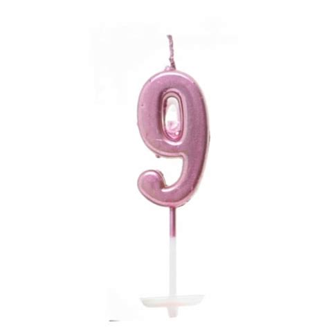 Number Candle Pink 9 Candle Birthday Anniversary Party Cake Decorations ...