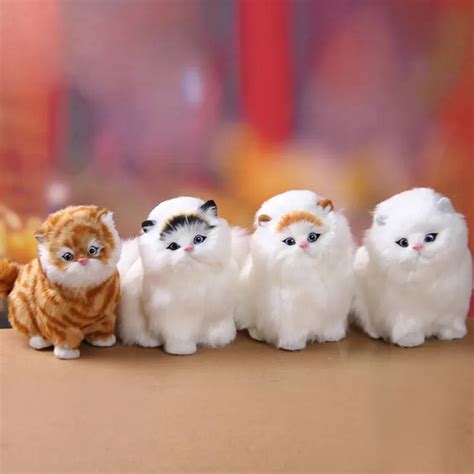 Simulation Stuffed Plush Cats Toys Soft Sounding Electric Cute Plush Cat Doll Toys for Kids ...