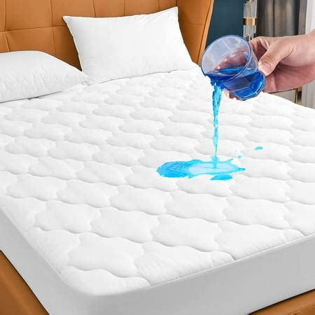 Waterproof Mattress Pad Queen Size, 6''-21'' Deep Pocket Fitted Quilted Mattress Protector Cover ...