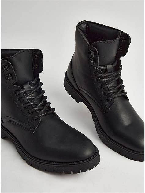 Black Lace Up Boots | Men | George at ASDA