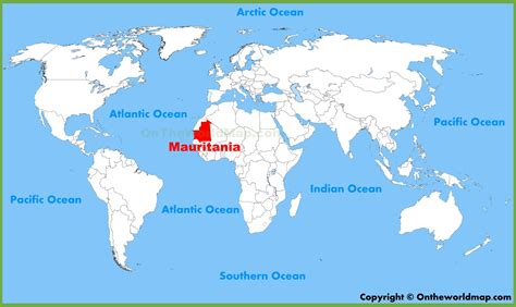 Mauritania location on the World Map - Ontheworldmap.com