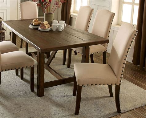 Brentford Rustic Walnut Rectangular Dining Table from Furniture of America | Coleman Furniture