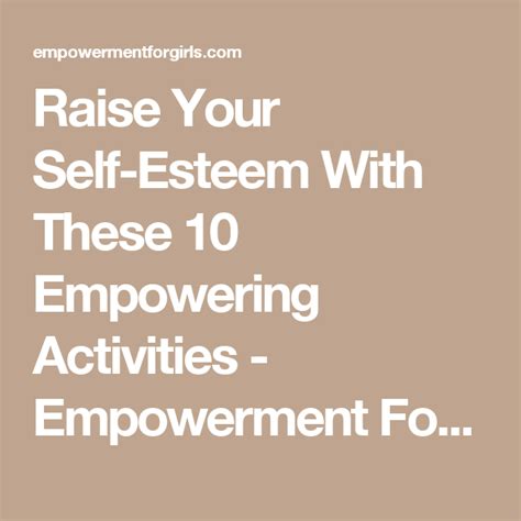 Raise Your Self-Esteem With These 10 Empowering Activities (With images) | Self esteem ...