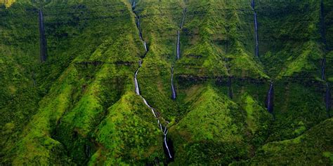 Honokohau Falls On The Island Of Kauai, Hawaii